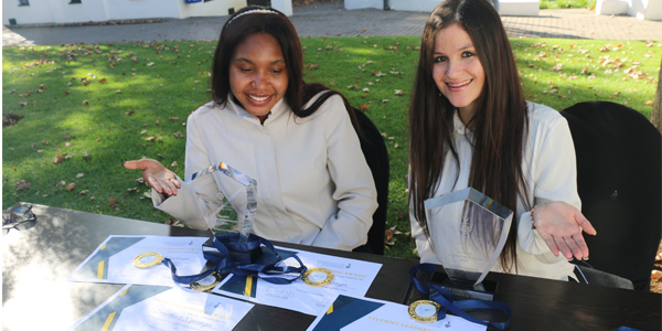 Simphiwe Ngwenya and Alexa Edelstein joint winners of the prestigious Vice-Chancellor’s Student Leader of the Year Award